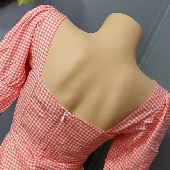 Gorgeous Gingham Pink White Dress - Picture 6 of 8